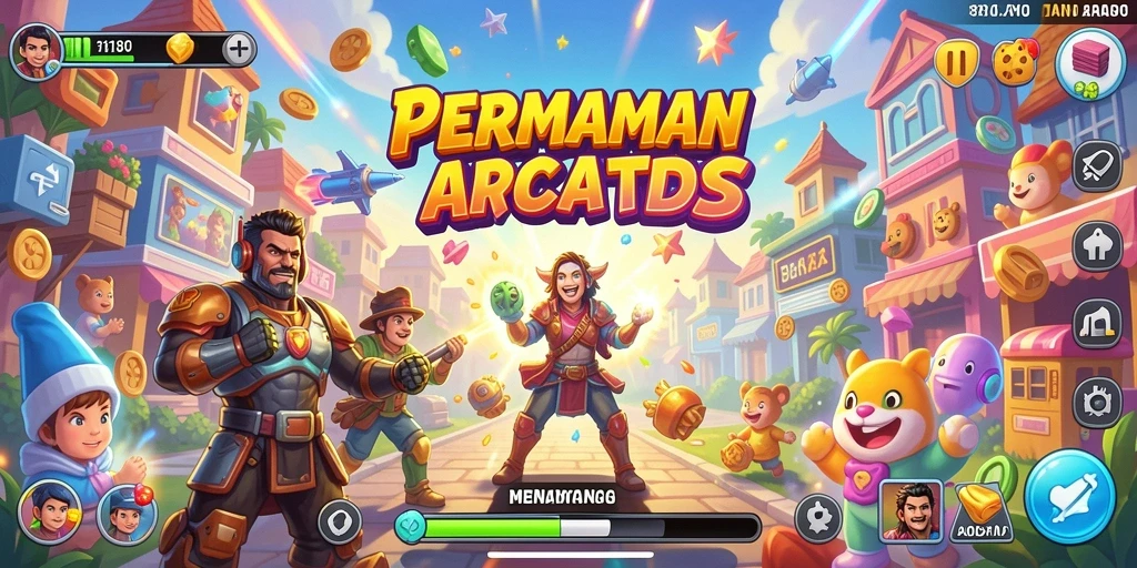 Tampilan utama gameplay seru dari 8180 dengan tantangan Arcade.