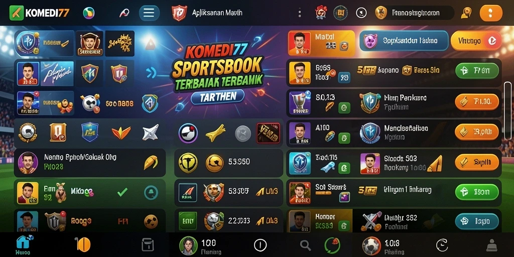 Screenshot menunjukkan tampilan antarmuka pengguna KOMEDI77 yang menarik.