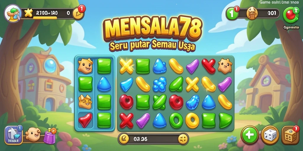 Screenshot MENYALA78 menampilkan serunya gameplay Match-3 yang mengasyikkan.