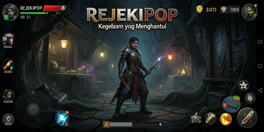 Screenshot gameplay menakutkan dari REJEKIPOP dengan suasana mencekam.