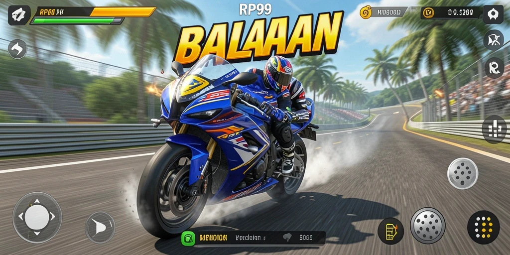 Gameplay seru RP99 dengan aksi balapan motor yang mendebarkan.