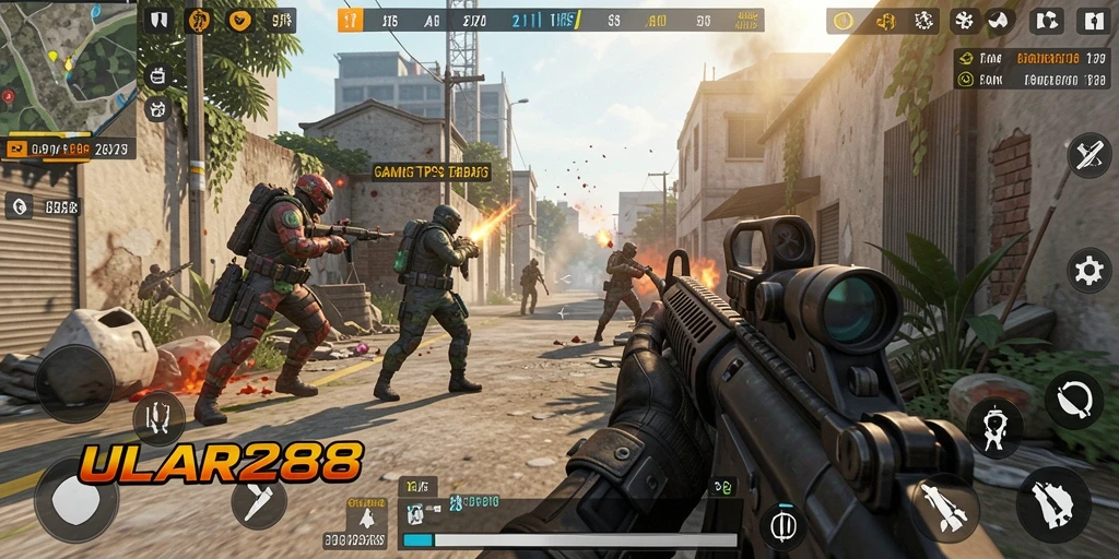 Screenshot ULAR288 menampilkan aksi pertempuran yang mendalam dan visual yang memukau.