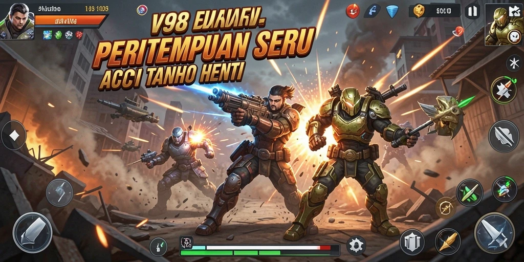 Tampilan gameplay V98 yang seru dan mendebarkan.
